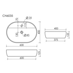 Раковина Ceramicanova Element 60 см накладная белая (CN6035) - фото 2