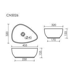 Раковина Ceramicanova Element 46 см накладная белая (CN5026) - фото 4