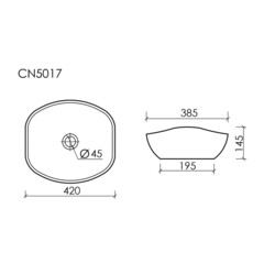 Раковина Ceramicanova Element 42 см накладная белая (CN5017) - фото 3