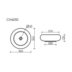 Раковина Ceramicanova Element 36 см накладная белая (CN6050) - фото 2