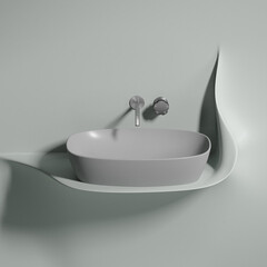 Раковина Ceramicanova Element 60 см накладная серая матовая (CN6049MSG) - фото 3