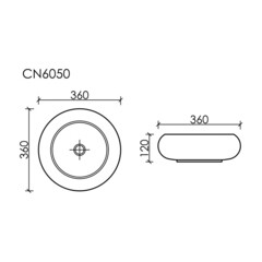 Раковина Ceramicanova Element 36 см накладная черная матовая (CN6050MB) - фото 2
