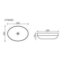 Раковина Ceramicanova Element 50 см накладная черная матовая (CN6056MB) - фото 2