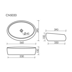 Раковина Ceramicanova Element 56 см накладная белая (CN5033) - фото 2