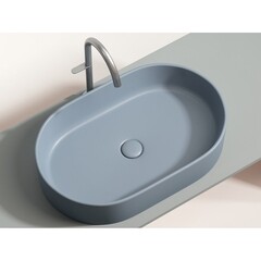 Раковина Ceramicanova Element 61 см накладная серо-голубая матовая (CN6048MHL) - фото 9