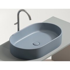 Раковина Ceramicanova Element 61 см накладная серо-голубая матовая (CN6048MHL) - фото 8