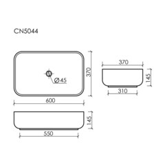Раковина Ceramicanova Element 61 см накладная белая (CN5044) - фото 2