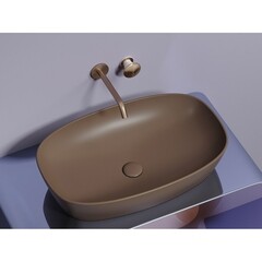 Раковина Ceramicanova Element 60 см накладная темно-коричневая матовая (CN6049MDB) - фото 8