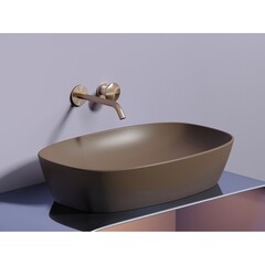 Раковина Ceramicanova Element 60 см накладная темно-коричневая матовая (CN6049MDB) - фото 4