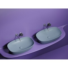 Раковина Ceramicanova Element 60 см накладная серо-голубая матовая (CN6049MHL) - фото 13