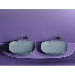 Раковина Ceramicanova Element 60 см накладная серо-голубая матовая (CN6049MHL) - фото 9