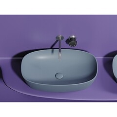 Раковина Ceramicanova Element 60 см накладная серо-голубая матовая (CN6049MHL) - фото 8