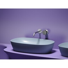 Раковина Ceramicanova Element 60 см накладная серо-голубая матовая (CN6049MHL) - фото 2