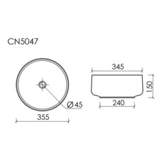 Раковина Ceramicanova Element 36 см накладная белая (CN5047) - фото 3