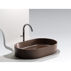 Раковина Ceramicanova Element 61 см накладная темно-коричневая матовая (CN6048MDB) - фото 11