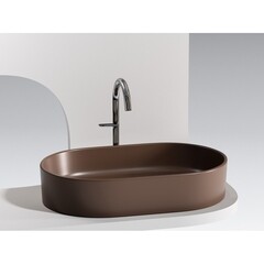 Раковина Ceramicanova Element 61 см накладная темно-коричневая матовая (CN6048MDB) - фото 10