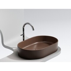 Раковина Ceramicanova Element 61 см накладная темно-коричневая матовая (CN6048MDB) - фото 8