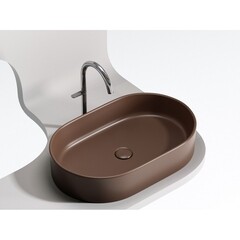 Раковина Ceramicanova Element 61 см накладная темно-коричневая матовая (CN6048MDB) - фото 7