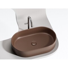 Раковина Ceramicanova Element 61 см накладная темно-коричневая матовая (CN6048MDB) - фото 4