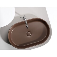 Раковина Ceramicanova Element 61 см накладная темно-коричневая матовая (CN6048MDB) - фото 5