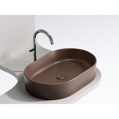 Раковина Ceramicanova Element 61 см накладная темно-коричневая матовая (CN6048MDB) - фото 2