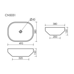 Раковина Ceramicanova Element 50 см накладная белая (CN5031) - фото 2
