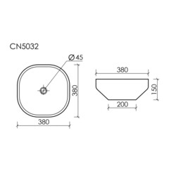 Раковина Ceramicanova Element 38 см накладная белая (CN5032) - фото 3