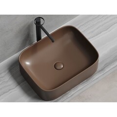 Раковина Ceramicanova Element 51 см накладная темно-коричневая матовая (CN6052MDB) - фото 12