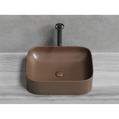 Раковина Ceramicanova Element 51 см накладная темно-коричневая матовая (CN6052MDB) - фото 11