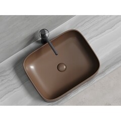 Раковина Ceramicanova Element 51 см накладная темно-коричневая матовая (CN6052MDB) - фото 10