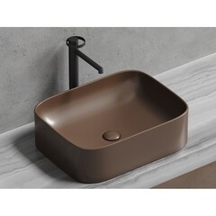 Раковина Ceramicanova Element 51 см накладная темно-коричневая матовая (CN6052MDB) - фото 9