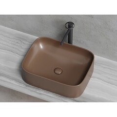 Раковина Ceramicanova Element 51 см накладная темно-коричневая матовая (CN6052MDB) - фото 7