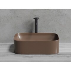 Раковина Ceramicanova Element 51 см накладная темно-коричневая матовая (CN6052MDB) - фото 8