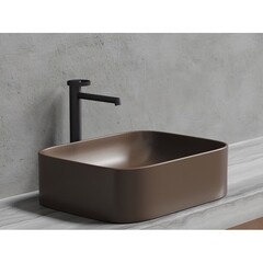 Раковина Ceramicanova Element 51 см накладная темно-коричневая матовая (CN6052MDB) - фото 6