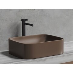 Раковина Ceramicanova Element 51 см накладная темно-коричневая матовая (CN6052MDB) - фото 5