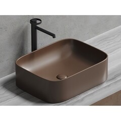 Раковина Ceramicanova Element 51 см накладная темно-коричневая матовая (CN6052MDB) - фото 4