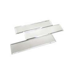 Плитка зеркальная прямоугольная 400х100х4 мм Continent серебряная с фацетом (4 шт.=0,16 кв.м) - фото 4