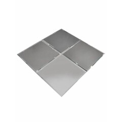 Плитка зеркальная квадратная 300х300х4 мм Continent серебряная с фацетом (4 шт.=0,36 кв.м) - фото 4