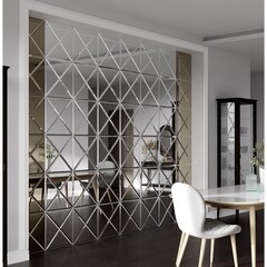 Плитка зеркальная треугольная 300х300х4 мм Continent серебряная с фацетом (4 шт.=0,36 кв.м) - фото 3