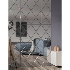 Плитка зеркальная треугольная 150х150х4 мм Continent серебряная с фацетом (4 шт.=0,09 кв.м) - фото 3