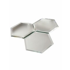Плитка зеркальная шестигранная 250х210х4 мм Continent Соты серебряная с фацетом (4 шт.=0,21 кв.м) - фото 4