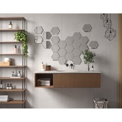 Плитка зеркальная шестигранная 250х210х4 мм Continent Соты серебряная с фацетом (4 шт.=0,21 кв.м) - фото 3