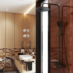 Душевая система Aqueduto Chuva с верхним душем с лейкой с изливом графит (CHU0445) - фото 6