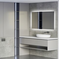 Зеркало с подсветкой прямоугольное 80х60 см с сенсорным включением Abber See (AG6103SL-0.8) - фото 3