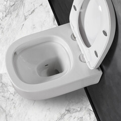 Унитаз подвесной Abber Rechteck безободковый белый с сиденьем дюропласт микролифт смыв торнадо (AC1218) - фото 4