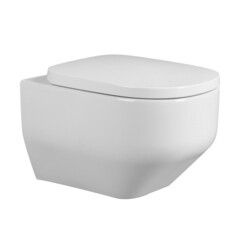 Изображение товара Унитаз подвесной Abber Rechteck безободковый белый с сиденьем дюропласт микролифт смыв торнадо (AC1218)