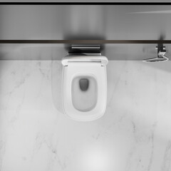 Унитаз подвесной Abber Rechteck безободковый белый с сиденьем дюропласт микролифт смыв торнадо (AC1217) - фото 5