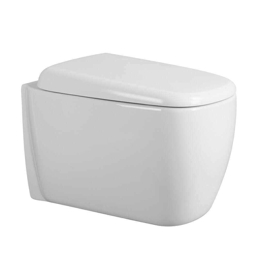 

Унитаз подвесной Abber Rechteck безободковый белый с сиденьем дюропласт микролифт смыв торнадо (AC1217)