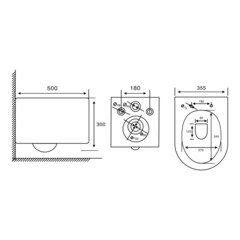 Унитаз подвесной Abber Bequem безободковый белый с сиденьем дюропласт микролифт смыв торнадо (AC1129) - фото 2