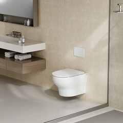 Унитаз подвесной Abber Bequem безободковый белый с сиденьем дюропласт микролифт смыв торнадо (AC1128) - фото 3